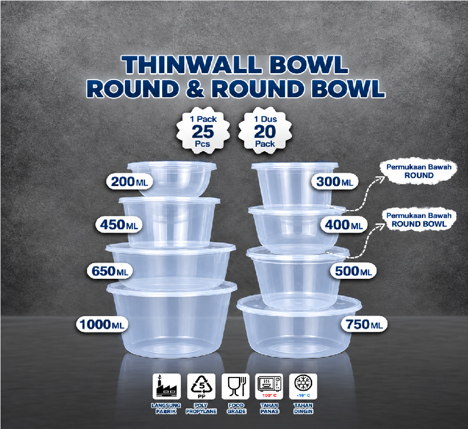 Thinwall Bowl / Mangkok & Round / Bulat