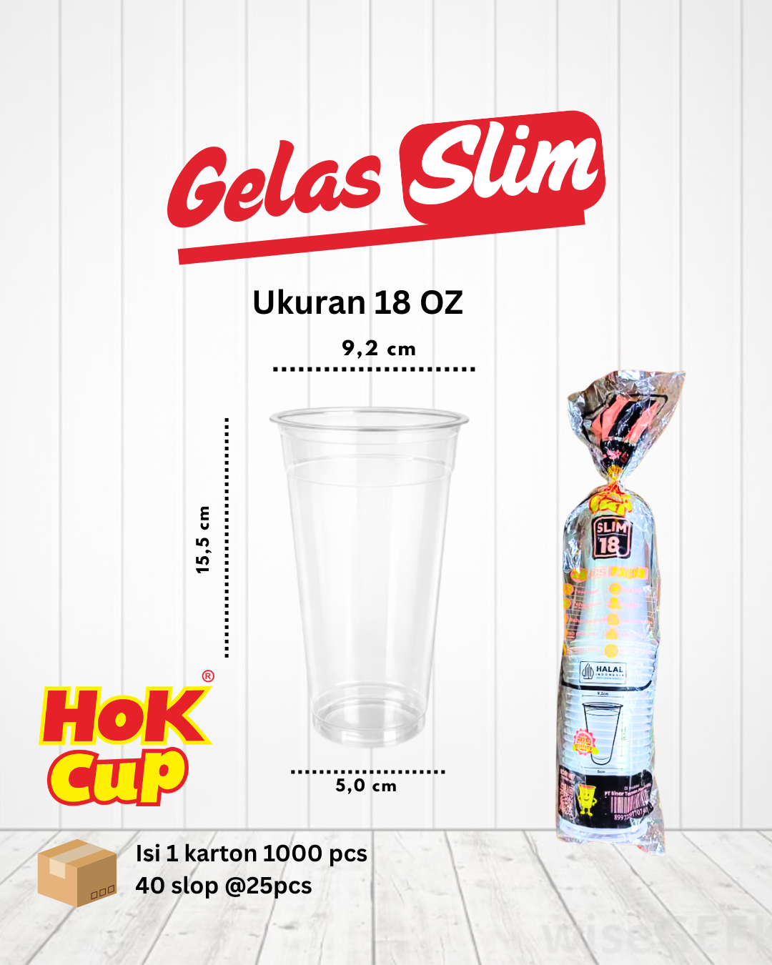 Gelas Slim 18 Oz