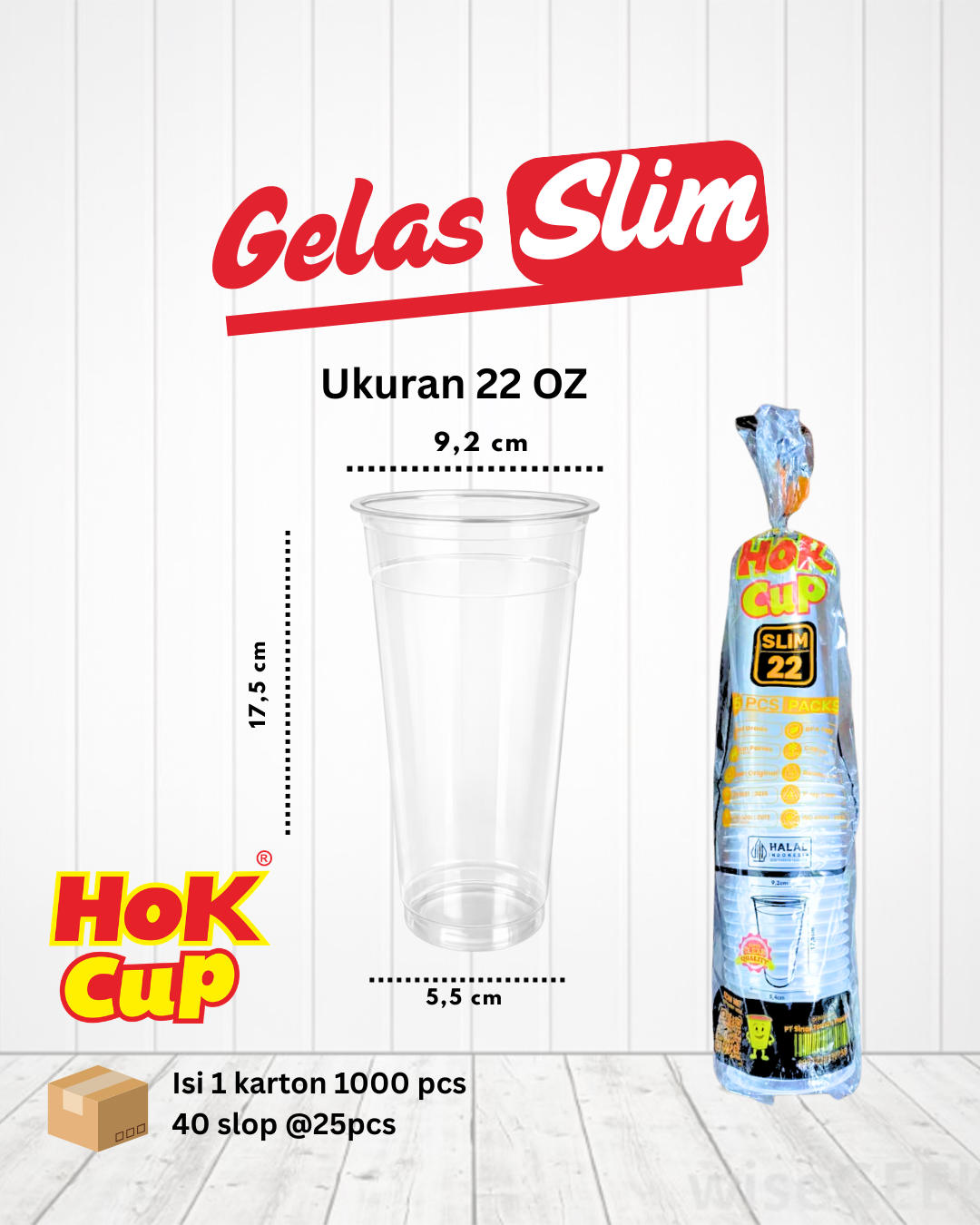 Gelas Slim 22 Oz