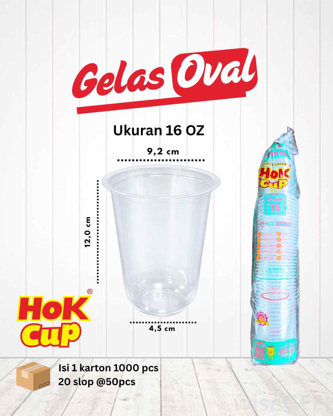 Gelas Oval 16 Oz