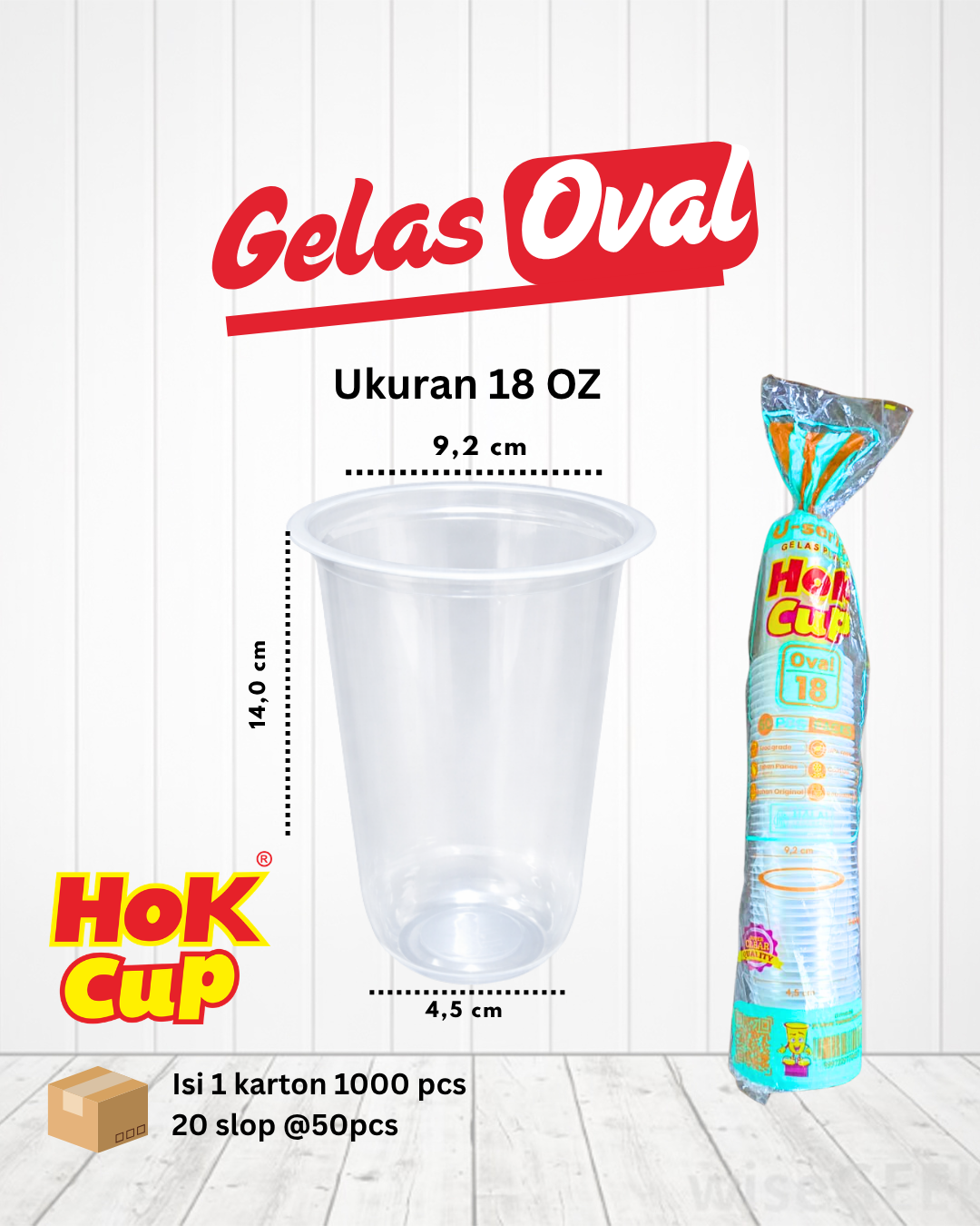Gelas Oval 18 Oz