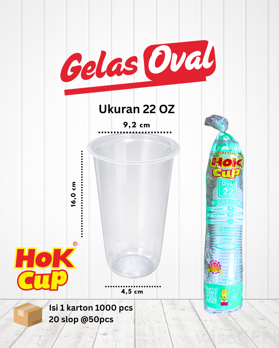 Gelas Oval 22 Oz