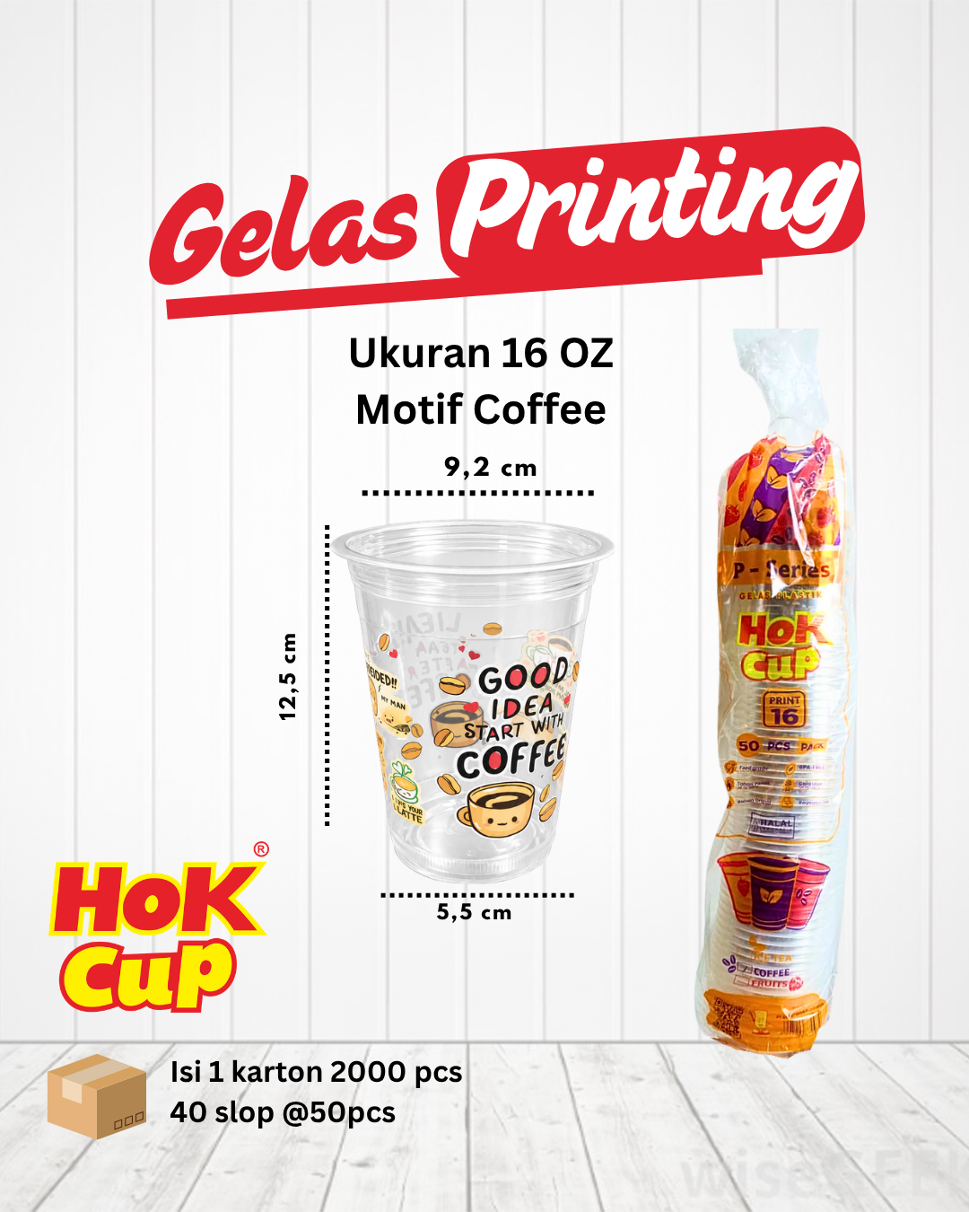 Gelas Printing Coffee 16 Oz