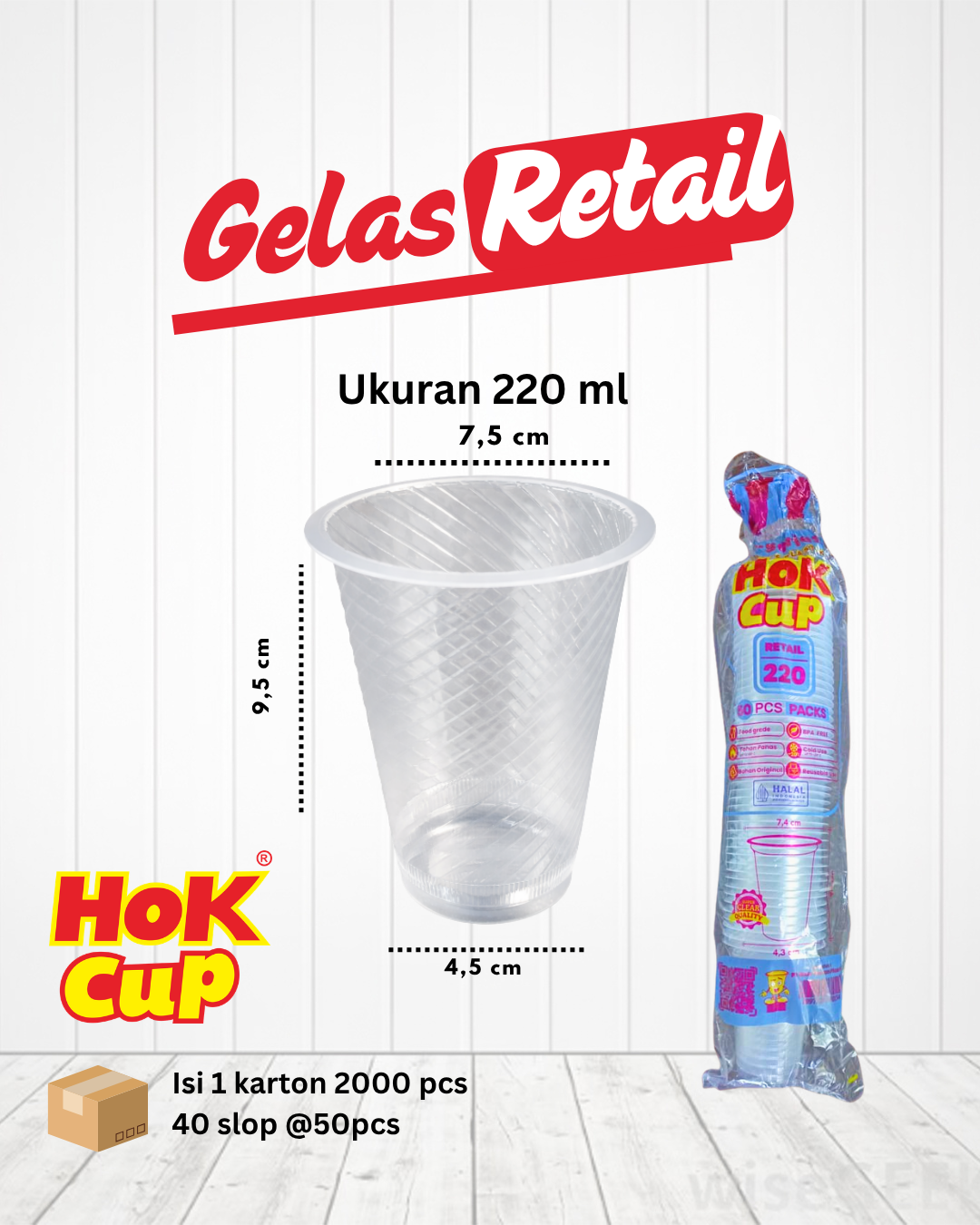 Gelas Retail 220 ml