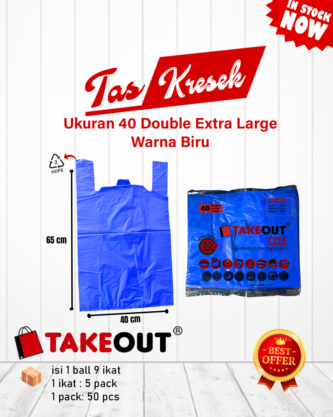 Plastik Kresek HDPE 4065 Warna Biru