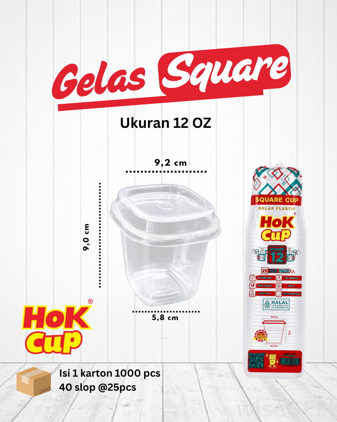 Gelas Square 12 Oz
