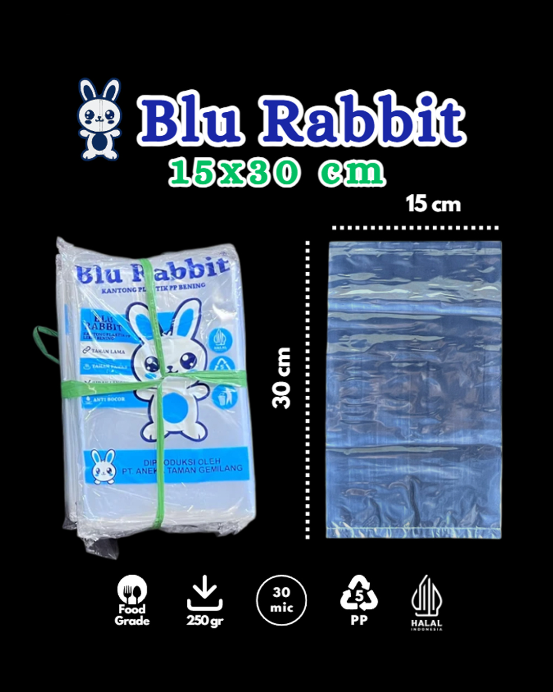 Kantong Plastik PP Ukuran 15x30 ( Plastik 1 kg )