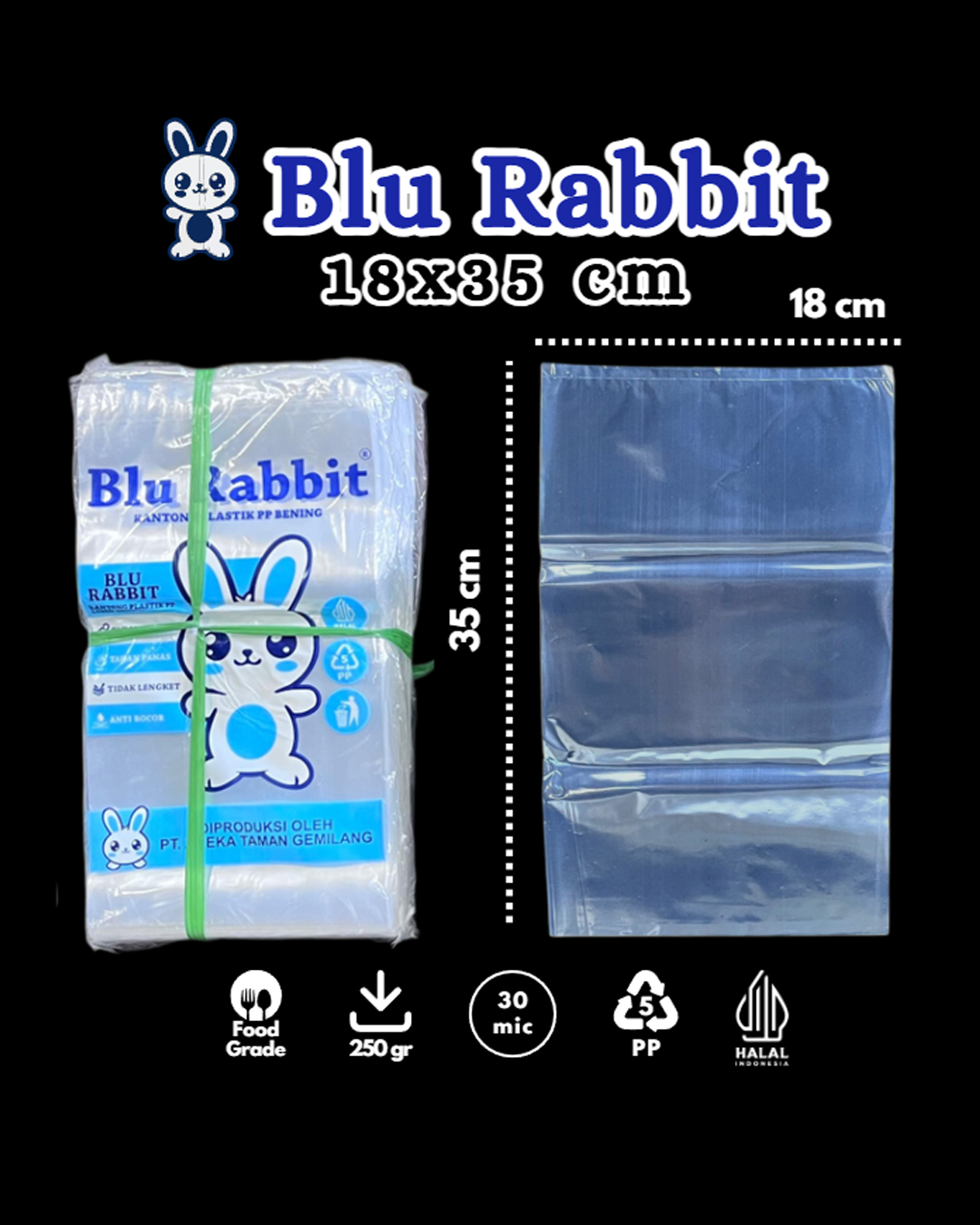 Kantong Plastik PP Ukuran 18x35 ( Plastik 2 kg )