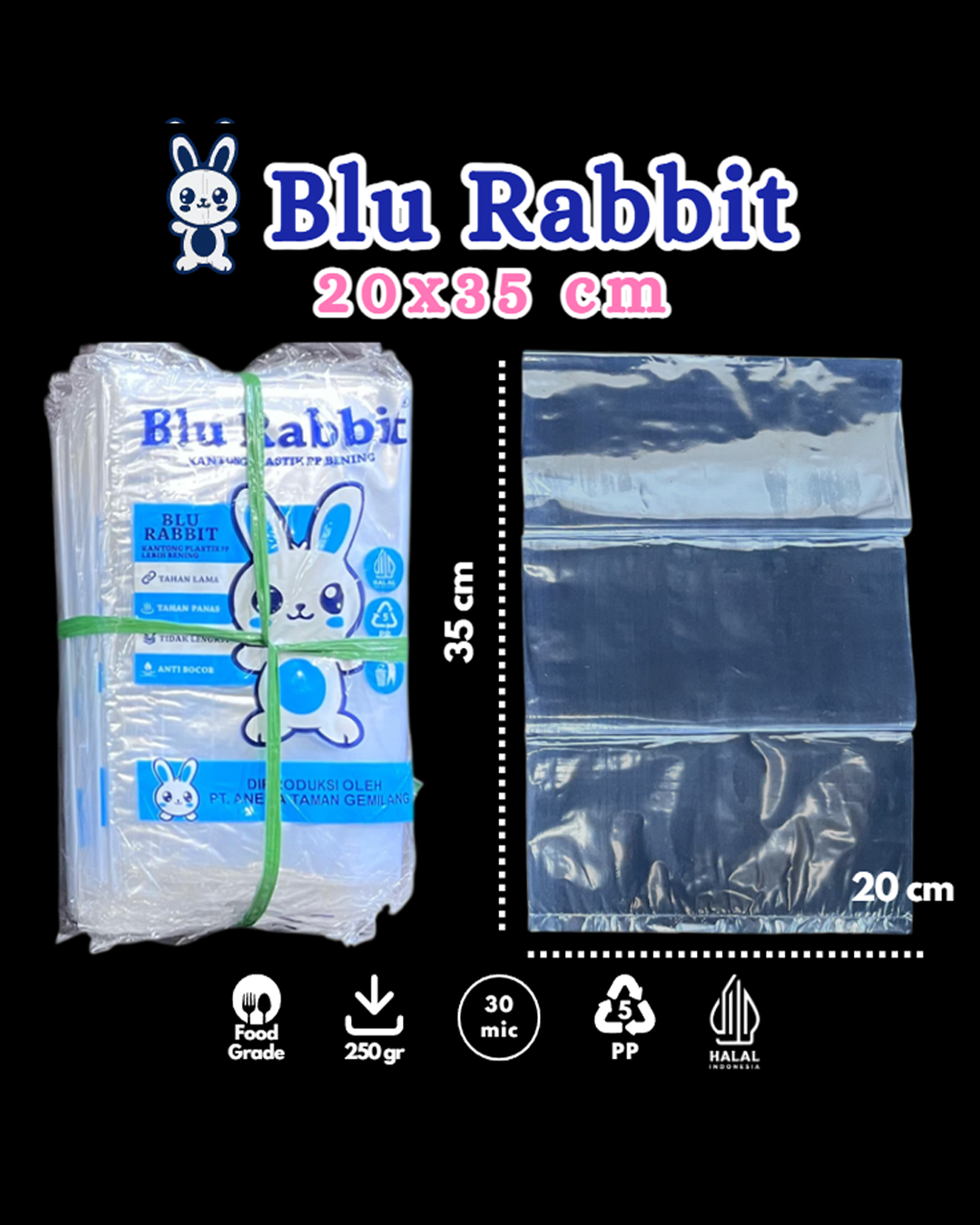 Kantong Plastik PP Ukuran 20x35 ( Plastik 3 kg )