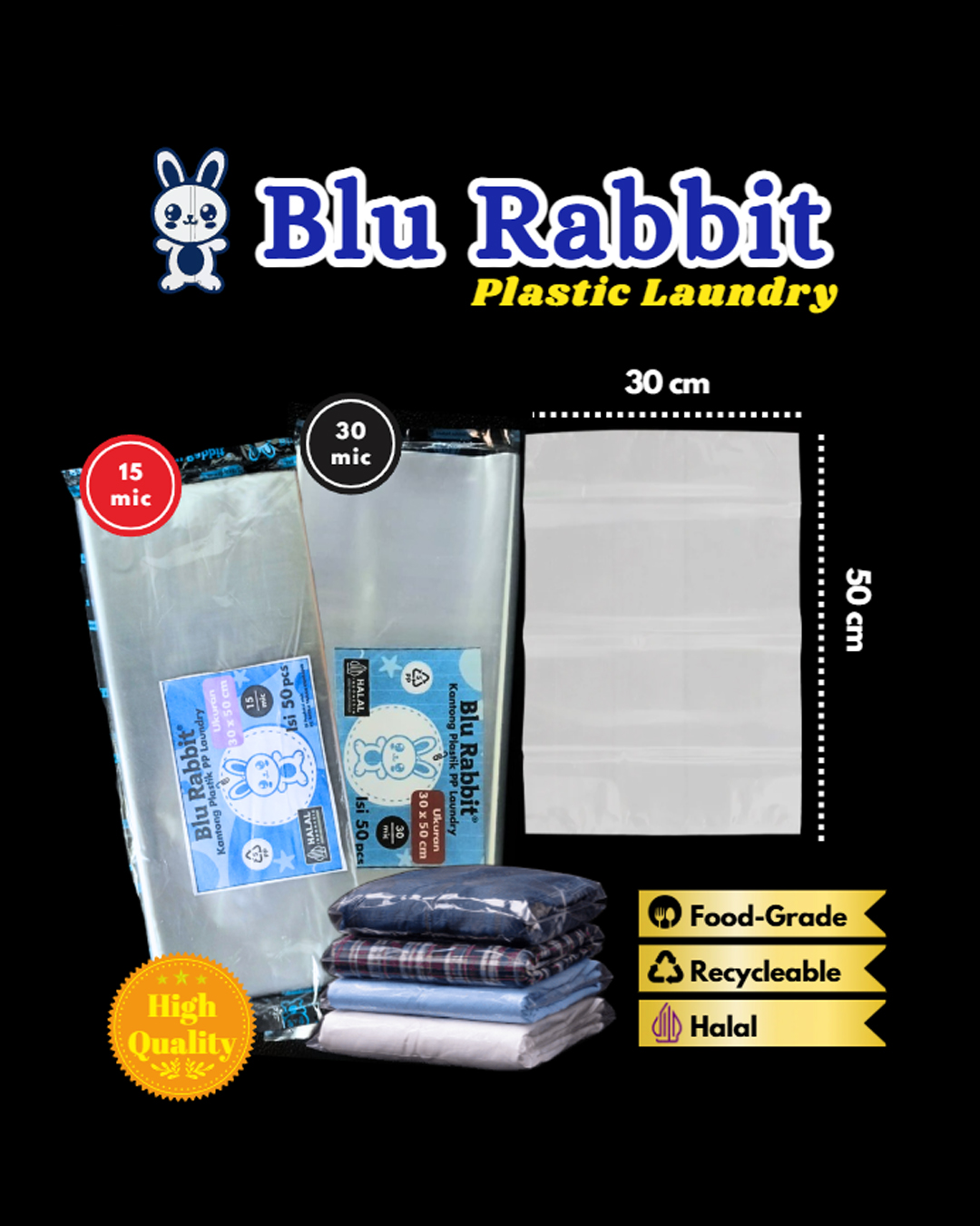 Plastik Laundry PP Ukuran 30x50 ( 30 Mikron )