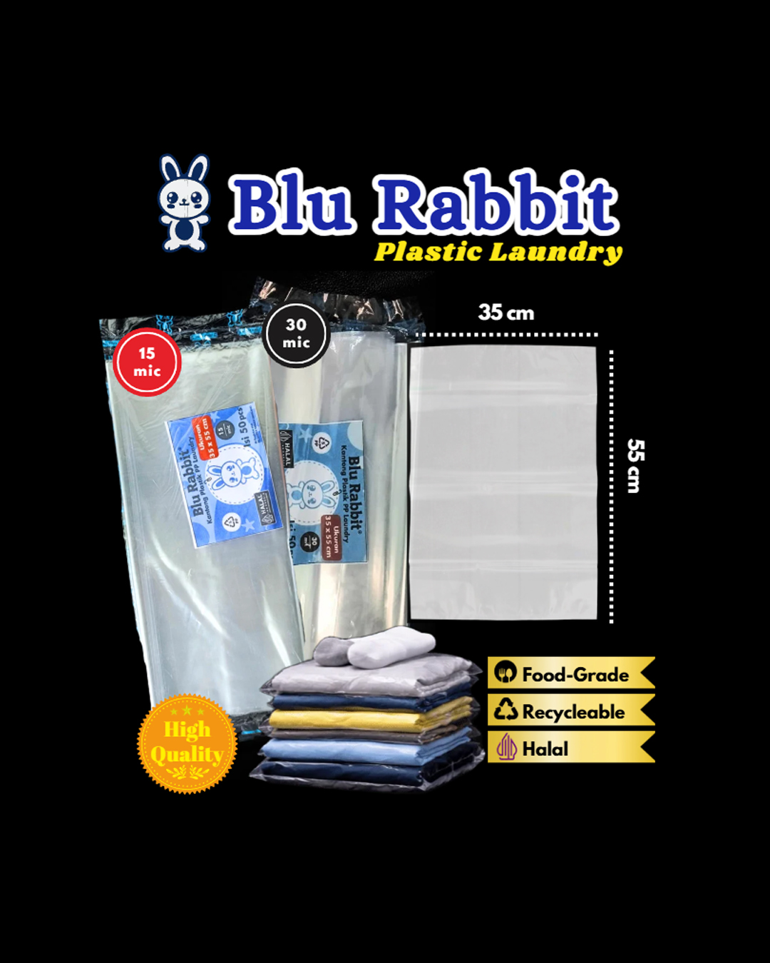 Plastik Laundry PP Ukuran 35x55 ( 15 Mikron )