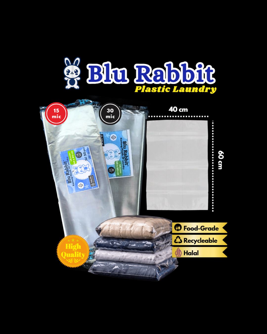 Plastik Laundry PP Ukuran 40x60 ( 30 Mikron )