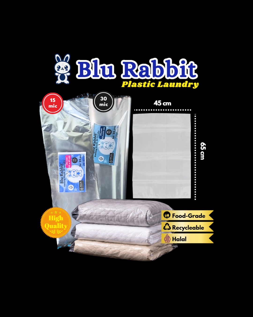 Plastik Laundry PP Ukuran 45x65 ( 30 Mikron )