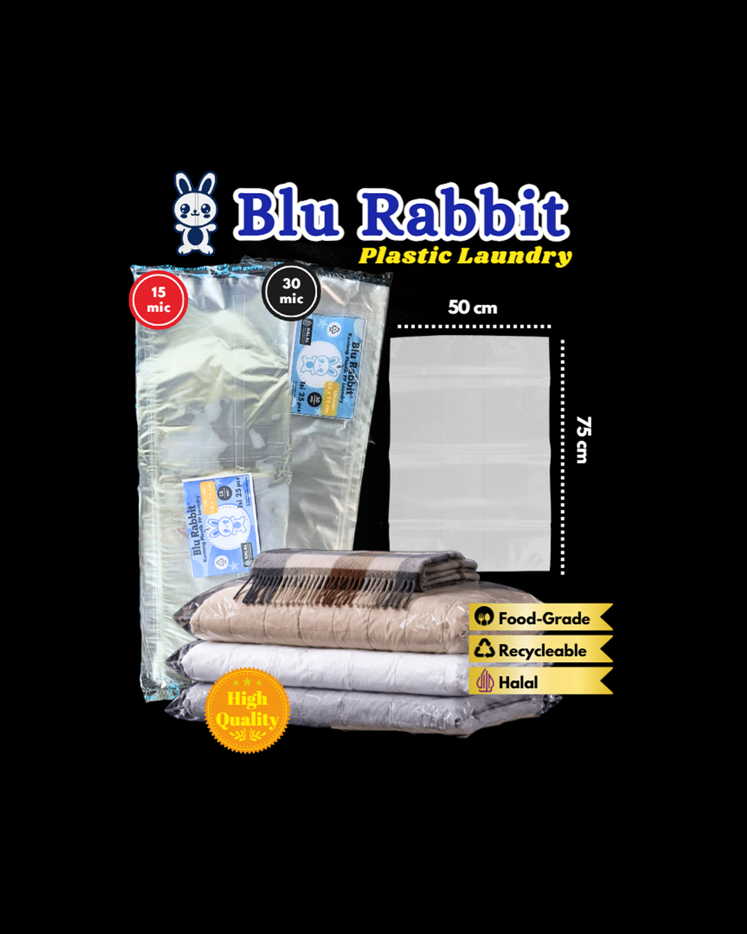 Plastik Laundry PP Ukuran 50x75 ( 30 Mikron )