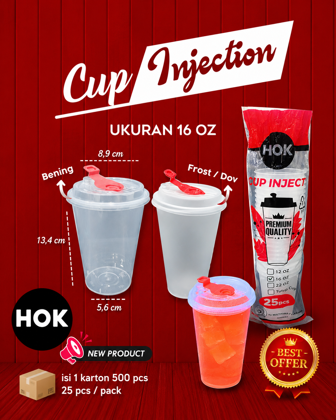 Gelas Inject 16 OZ Bening & Frost