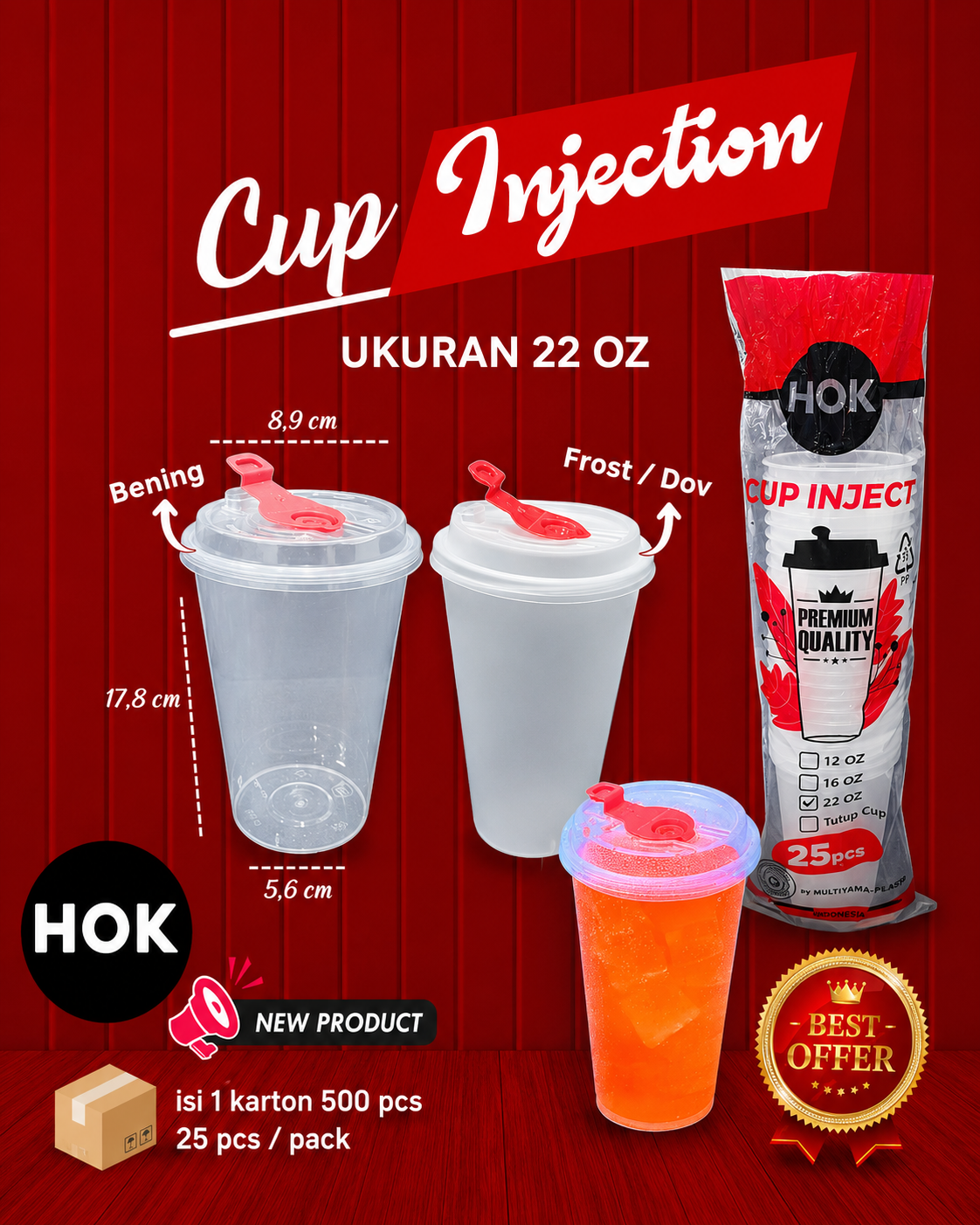Gelas Inject 22 OZ Bening & Frost