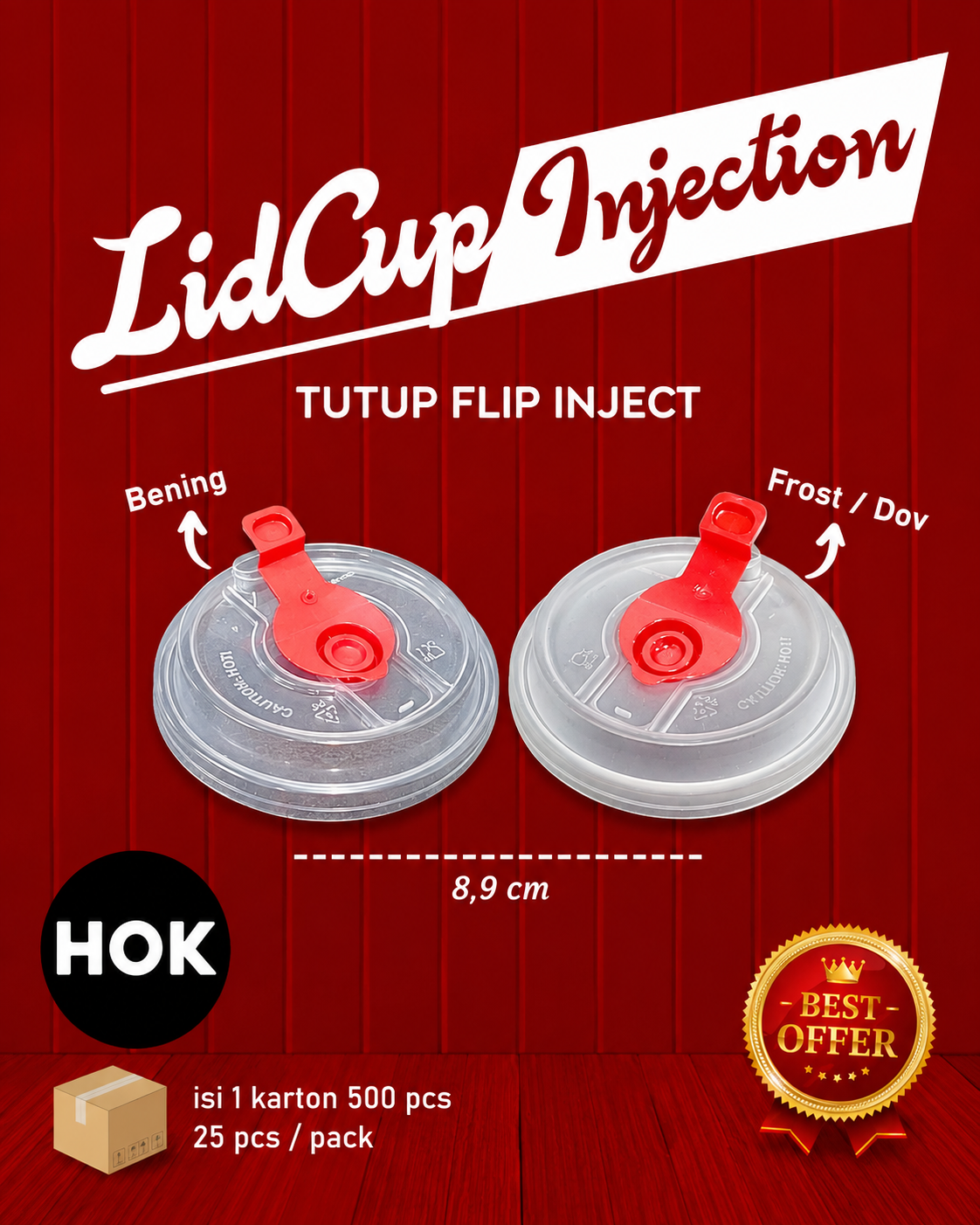 Lid / Tutup Gelas Inject Bening & Frost
