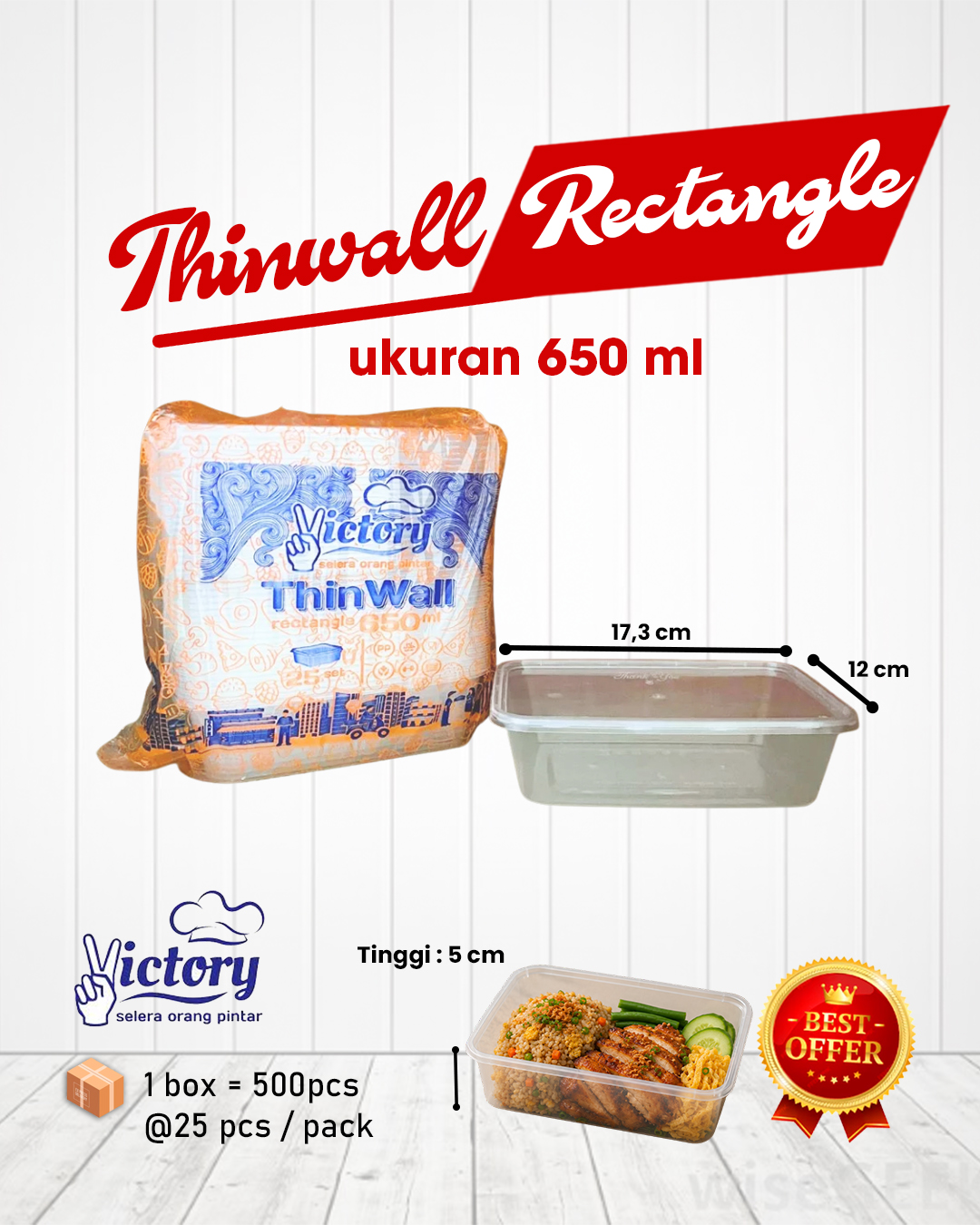 Thinwall Rectangle 650 ml