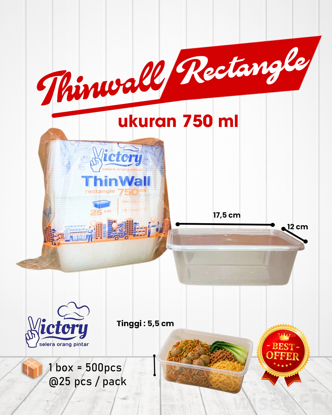 Thinwall Rectangle 750 ml