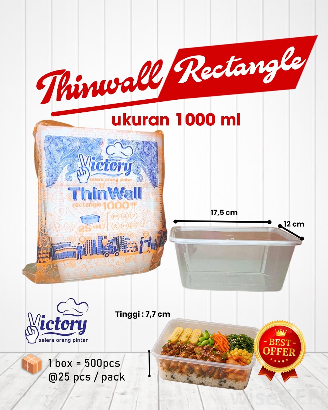 Thinwall Rectangle 1000 ml