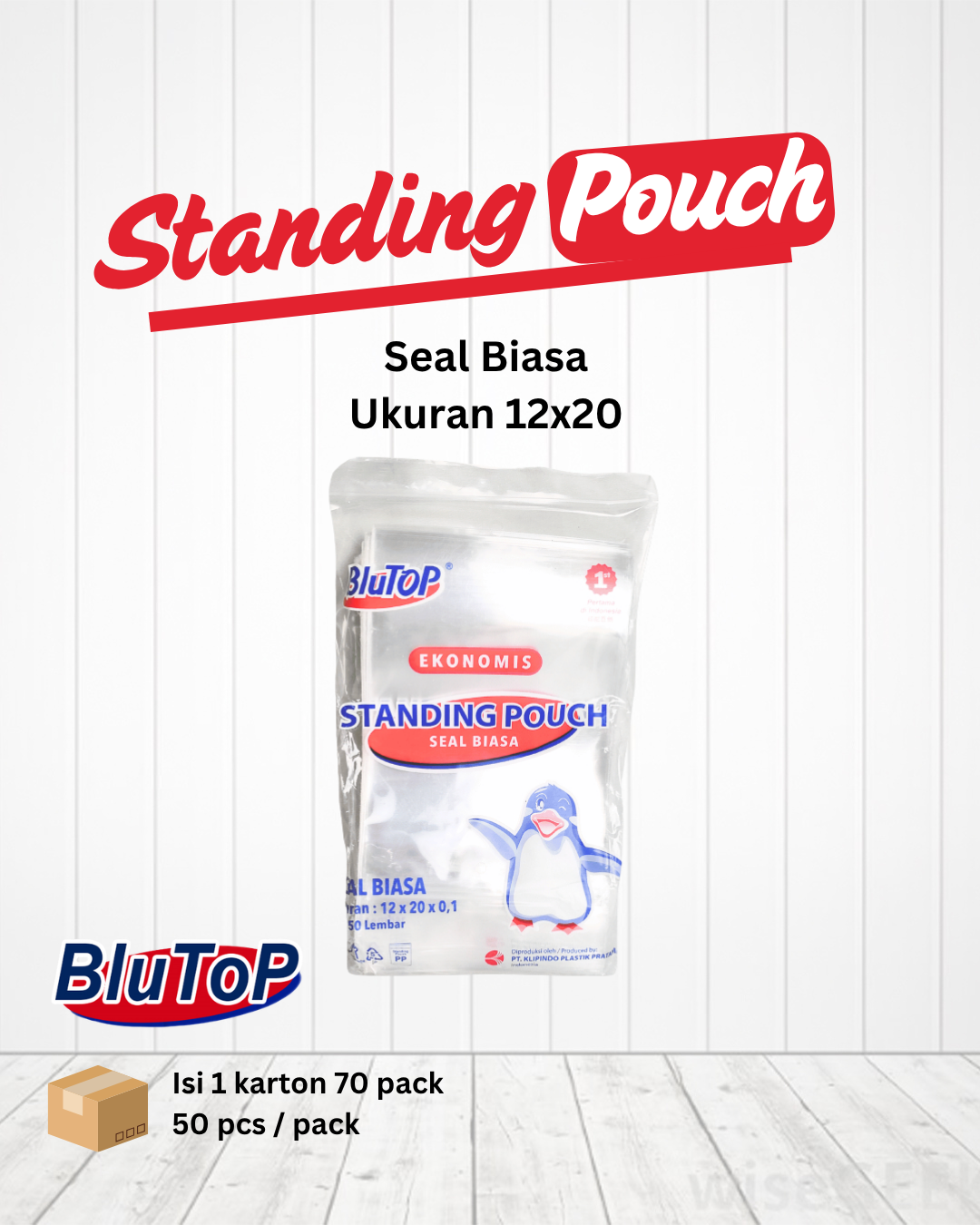Standing Pouch 12 x 20 Seal Biasa