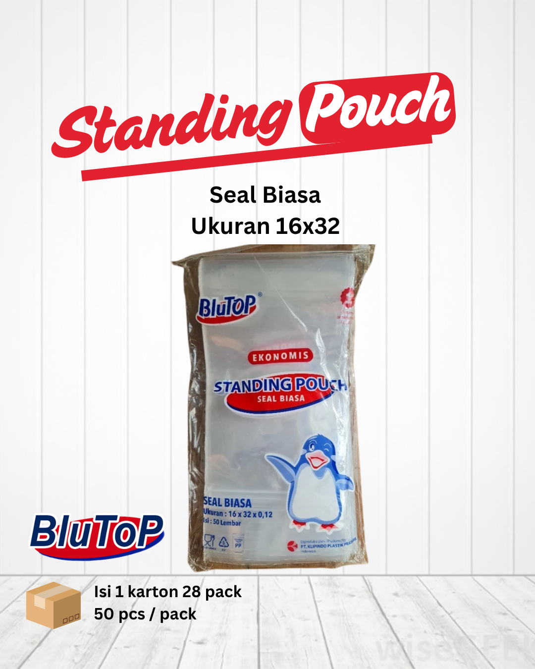 Standing Pouch 16 x 32 Seal Biasa